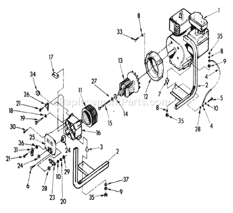 Page A Diagram and Parts List for 9321-1  Briggs and Stratton Generator